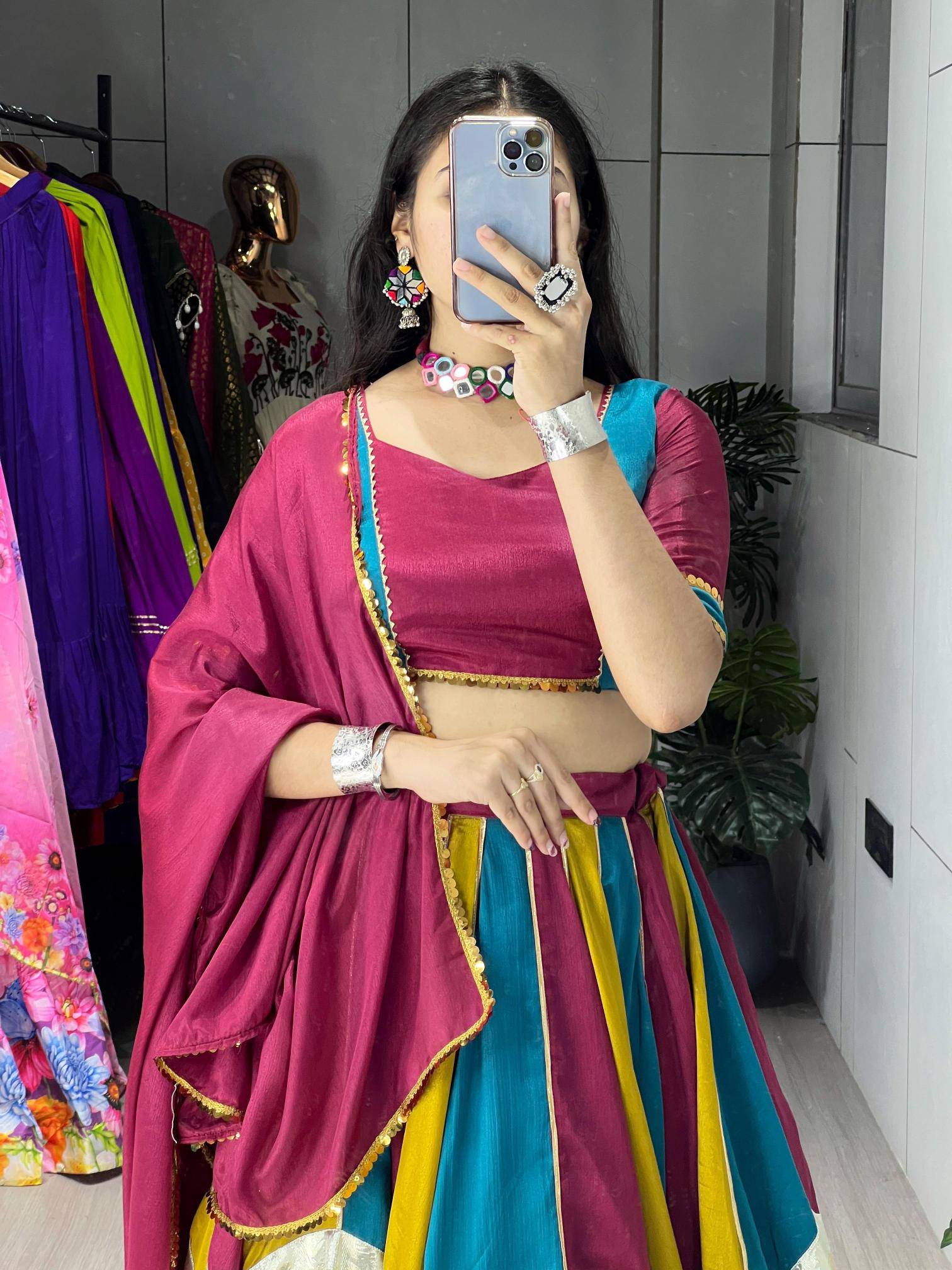 GRTN 8208 MLT Chinon Bollywood style lehengha choli in hydrabad